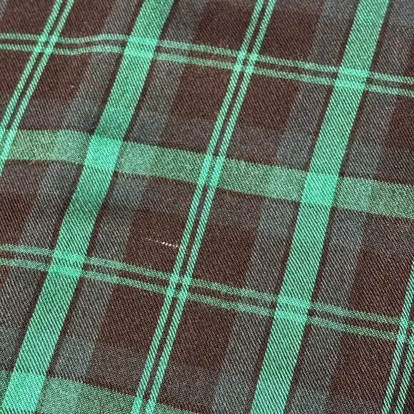 Cato EST 1946 Green Black Plaid Rayon‎ Blouse 18/20W Crisscross Neck Top LS - Picture 11 of 11